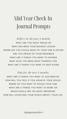 Find a list of journal prompts for reflecting on the first half of the year & planning the next half. Year Journal Prompts, Year Planning, Year Journal, Text Funny, Journal Questions, Escalated Quickly