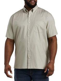 PRICES MAY VARY. Button-down collar Chest pocket Short sleeves Short sleeves DXL Men's Apparel - Offering exclusive sizes for big and tall, athletic-build men. Plus sizes for shorter men who need that extra bit around the waist Big and Tall Essentials by DXL Poplin Short-Sleeve Sport ShirtWith a fit that's perfectly proportioned for the big and tall guy, this solid button-down shirt is a versatile style you'll wear in so many ways. Dress it up with twills for work, or wear it unbuttoned and laye Athletic Build, Big Clothes, Fleece Sweatpants, Sport Shirt, Mens Essentials, Big Men, Tall Guys, Mens Big And Tall, Big & Tall