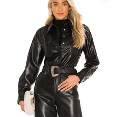 Brand New Agolde Paloma Vegan Leather Shirt In Sz Small, Perfect Condition. Oversized Fit. Leather Shirt, Paloma, Oversized Fits, Vegan Leather, Long Sleeve Tees, Womens Tops, Tops & Tees, Brand New, Long Sleeve