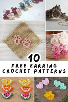 10 free crochet earring patterns for beginners to use in the project