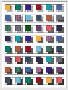 a quilt pattern with different colors on it