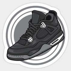 AJ 4 Retro emnm Carhart Sneaker -- Choose from our vast selection of stickers to match with your favorite design to make the perfect customized sticker/decal. Perfect to put on water bottles, laptops, hard hats, and car windows. Everything from favorite TV show stickers to funny stickers. For men, women, boys, and girls. Jordan 4 Cartoon, Sneaker Sticker, Black Canvas Shoes, Retro 4, Jordan 23, Black Canvas, Custom Magnets, Hard Hats, Canvas Shoes