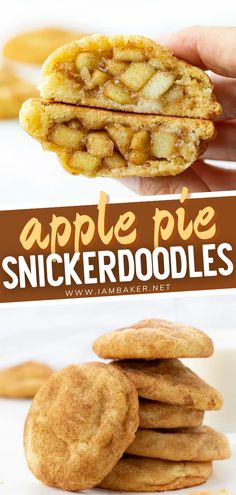 apple pie snickkerdoodles are stacked on top of each other