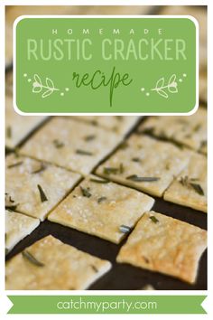 homemade rustic cracker recipe with rosemary on top