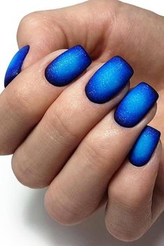 Dark Blue Ombre Nails Acrylic, Ombre Nail Colors Ideas Spring, Ombre Nail Art Designs Color Combos, Ombre Nails 2023, Ombre Nail Colors Ideas, Ombre Nail Colors, Glam Ideas, Blue Ombre Nails, Ombre Nail Art Designs