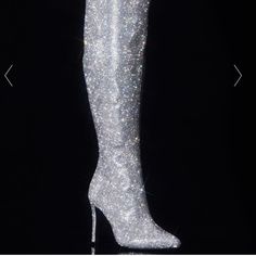 Blingy Thighhigh Boots Brand New Sequin Thigh High Boots, Sparkly Boots, Rider Boots, Rhinestone Bra, Leather Thigh High Boots, Patent Boots, Snakeskin Boots, Black High Heel Boots, Thigh High Boots Heels