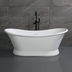 ALFI brand 63" Solid Surface Resin Free Standing Oval Bathtub Resin Bathtub, Soaking Tubs, Stone Bathtub, Walk In Tubs, Steel Tub, Standing Bath, Fine Sand, Spa Inspiration, Soaking Bathtubs