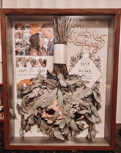 Wedding bouquet diy shadow box flowers Bride Shadow Box Ideas, Wedding Flower Memory, Wedding Bouquets Shadow Box Diy, Ways To Display Wedding Bouquet, Wedding Floral Shadow Box Ideas, How To Display Wedding Bouquet, Displaying Dried Wedding Bouquet, Saving Bouquet Ideas, Wedding Bouquet Storage Ideas