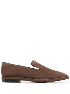 chestnut brown leather/suede slip-on style round toe branded insole flat sole Slipon Shoes, Chestnut Brown, Online Shopping Clothes, Olympia, Chestnut, Loafer Shoes, Flat Shoes Women, Calf Leather, Brown Leather