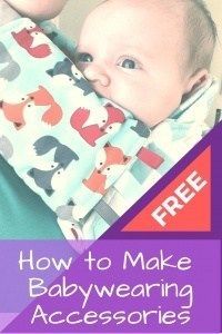 a woman holding a baby in her arms with the title how to make babywearing accessories