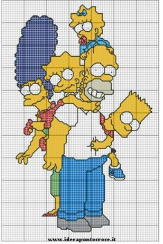 the simpsons family cross stitch pattern with person, person and homer from the simpsonss