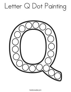 the letter q dot painting worksheet is shown in black and white with dots on it