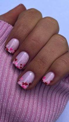 23 Gorgeous Nail Ideas To Elevate Your Style#nails #nailsacrylic #nailsinspiration Nails For February, Pink Valentines Day Nails, Nails February, Nails Valentine, Nails Trend, Valentines Day Nails, Red Valentine, Short Square Nails, Pink Valentines