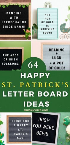 st patrick's letter board ideas for kids to use in their home or classroom