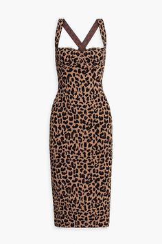 Casual Date Night Outfit, Galvan London, London Outfit, Hadid Style, Ink Clothes, Dress For Woman, Leopard Print Dress, Knit Midi, Knit Midi Dress