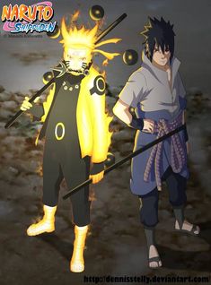 naruto and sashirrou standing next to each other