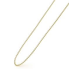 18K gold ball chain necklace finished with a toggle clasp that adjusts from 18 to 20 inches. Yellow Gold Box Chain Necklace With Beads, Yellow Gold Necklace With Box Chain And Round Beads, Gold Ball Chain, Toggle Necklace, Ball Chain Necklace, Toggle Clasp, Ball Chain, Gold Beads, Chain Necklace