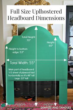 a bed frame with measurements for the headboard and foot board sizes in different directions