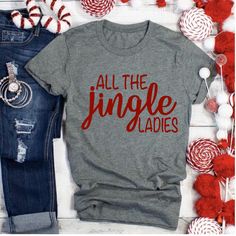 Funny Jingle Ladies Christmas Shirt Funny Santa Shirts, Frozen Shirts, Christmas Shirt Funny, Elf Shirt, Santa Shirt, Womens Christmas Shirts, Funny Santa, Santa Shirts, Cute Cardigans