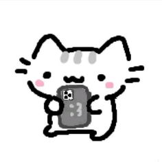 an image of a cat holding a cell phone