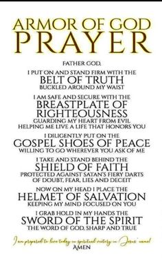 the armor of god prayer poster