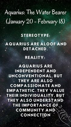 the zodiac sign for aquarius is displayed in front of a space background with stars