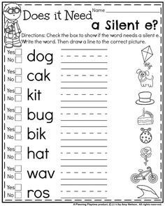 a worksheet with words and pictures to help students learn how to read the word