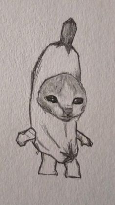 a drawing of an alien wearing a hoodie