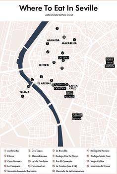 a map showing where to eat in seville