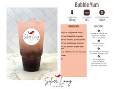 bubble yum recipe with instructions for making it in the blender or coffee maker