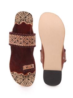 Brown embossed and Beaded Boho Style Kolhapuri Chappals/Sandals for Women, Shoes for Women, Women Flats, Slip Ons, Indian Ethnic flop flip, Royal shoes, traditional style Women, Wedding Shoes, Bridal Shoes An enticing and comfortable pair of Indian slippers. Must have in your shoe collection. Contemporary sandals which will compliment every kind of outfit. PERFECT FOR ANY OCCASION AND ANY OUTFIT!! SOLE SIZE: *US 6-------Size 36---------23.5 cms (Foot Size) *US 7--------Size 37---------23.9 cms ( Traditional Brown Hand-tooled Sandals, Traditional Hand-tooled Brown Sandals, Traditional Brown Toe Ring Sandals With Single Strap, Traditional Brown Toe Ring Sandals, Traditional Brown Toe Ring Sandals With Toe Loop, Traditional Brown Toe Ring Sandals With Round Toe, Traditional Hand Tooled Open Toe Sandals, Traditional Flat Slippers With Leather Sole, Traditional Handmade Toe Loop Sandals