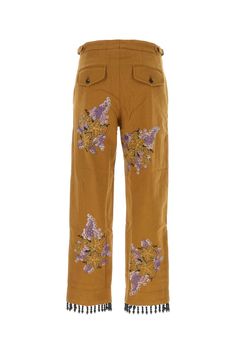 Biscuit Cotton Pant from Bode Cotton Casual Pants, Antique Fabrics, Jeans Material, Wool Pants, Cotton Pants, Modern Man, Bottoms Pants, Floral Embroidery, Breathable Fabric