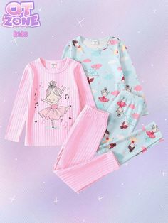 Rosa Dulce Collar   Dibujos animados Conjunto Pantalón Embellished Estiramiento medio Home Clothing, Casual Home, Leggings Casual, Girls Pajamas, Maternity Bag, Fashion Online Shop, Online Fashion, All Fashion, Men's Clothing