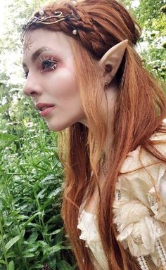 "Aradani Studios sculpts, molds, and casts every single pair of ears that we sell! This ear style is called our Sun Elf Ear. One of the mid-size ears that we produce, it is a very narrow, thin pointed ear that goes straight up. It adds about 1.5\" to your ear. These ears are great for a variety of Elven characters. All our Ears are sold in pairs. ----------------------------------------------- Spirit Gum and Other Add-Ons 1) Spirit Gum (US Only) - Comes with a 1/8 oz. Spirit Gum for attaching yo Sun Elf, Elf Cosplay, New Halloween Costumes, Ear Cuff Jewelry, Anime Elf, Forest Elf, Wood Elf, Ear Style, Elf Costume