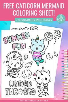 the free coloring sheet for summer fun