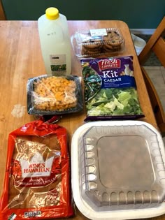 the food is on the table ready to be put into the freezer or oven