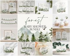 the forest baby shower bundle is shown