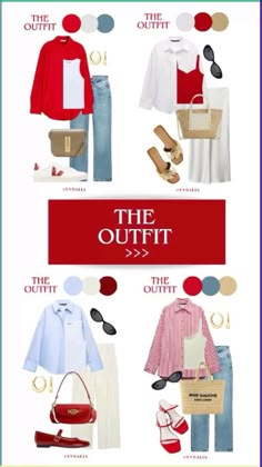 #outfits #outfitstyle #fashion #fashionista Mixed Color Outfits, How To Match Clothes Outfit Ideas, Red Outfits Summer, Capsule Wardrobe With Color, Pop Of Color Outfits, Mix And Match Outfits, Stylish Outfits Casual, School Outfit Ideas