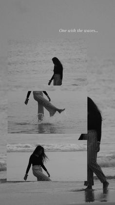 two people are playing in the water at the beach and one person is holding his leg up