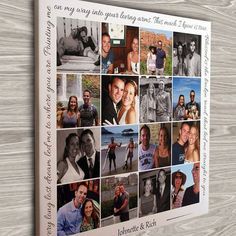 a family photo collage is displayed on a wooden wall with the words, you're