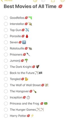 the best movies of all time checklist for iphone and ipad, with text below