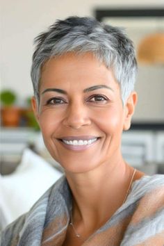 Pixie Grey Hair, Very Short Hair Cuts For Women, Edgy Short Hair For Women Over 50, Gray Pixie Haircut Over 50, Short Edgy Pixie Haircut, Gray Pixie Haircut, Short Pixie Hairstyle Women, Short Gray Hair Over 50, 2024 Short Hair Styles