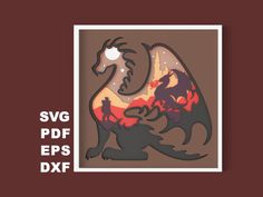 an image of a dinosaur with the words svg df eps dxf