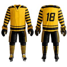 The price shown in listing is for 10 custom Ice Hockey uniform sets. Top, Shorts. INCLUDED AT NO ADDITIONAL COST is the Players Name, Number, And Team Logo / Sponsor. Made of 100% Polyester fabric with dye sublimated uniforms. Ordering Info: It works best when you contact us first before you order, that way we can make sure you are getting the best deal, and more importantly that you are getting exactly the type of uniform / style you need. After you purchase your custom uniform set, with includ Ice Hockey Uniform, Hockey Uniform, Hockey Uniforms, Sports Academy, Uniform Style, Ice Hockey Jersey, Custom Uniform, Personalized Jersey, Team Uniforms