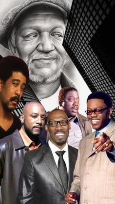 a collage of black and white men with one man's face in the center