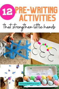 the 12 pre - writing activities that teach children to write and draw with their hands