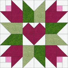 an image of a quilt block with pink and green squares