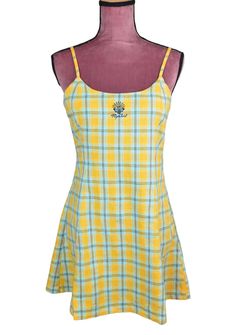 "Like new 90s texturized plaid skater dress in tangerine and blue. Fastens with hidden zip in the back. Straps has been shortened a little. Measures:   17\" pit to pit (43 cm)   16.1\" waist (41 cm)   32.3\" length (82 cm)" Cool Boots, Rip Curl, Summer Cotton, Dress Clothes For Women, Wearing Dress, Skater Dress, Beautiful Dresses, Dresser, Dress Outfits