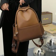 Vintage Women Leather Backpack Fashion Ladies Travel Backpacks School Bags for Girls New Shoulder Bags Mochila Feminina [20240117] Brown Softback Shoulder Bag For Back To School, Back To School Brown Softback Shoulder Bag, Faux Leather School Backpack, Designer Handbag Brands, Backpacks School, Travel Backpacks, Italian Leather Bags, Backpack Fashion, Fashion Shoes Sneakers