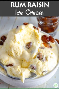 a bowl filled with ice cream and nuts